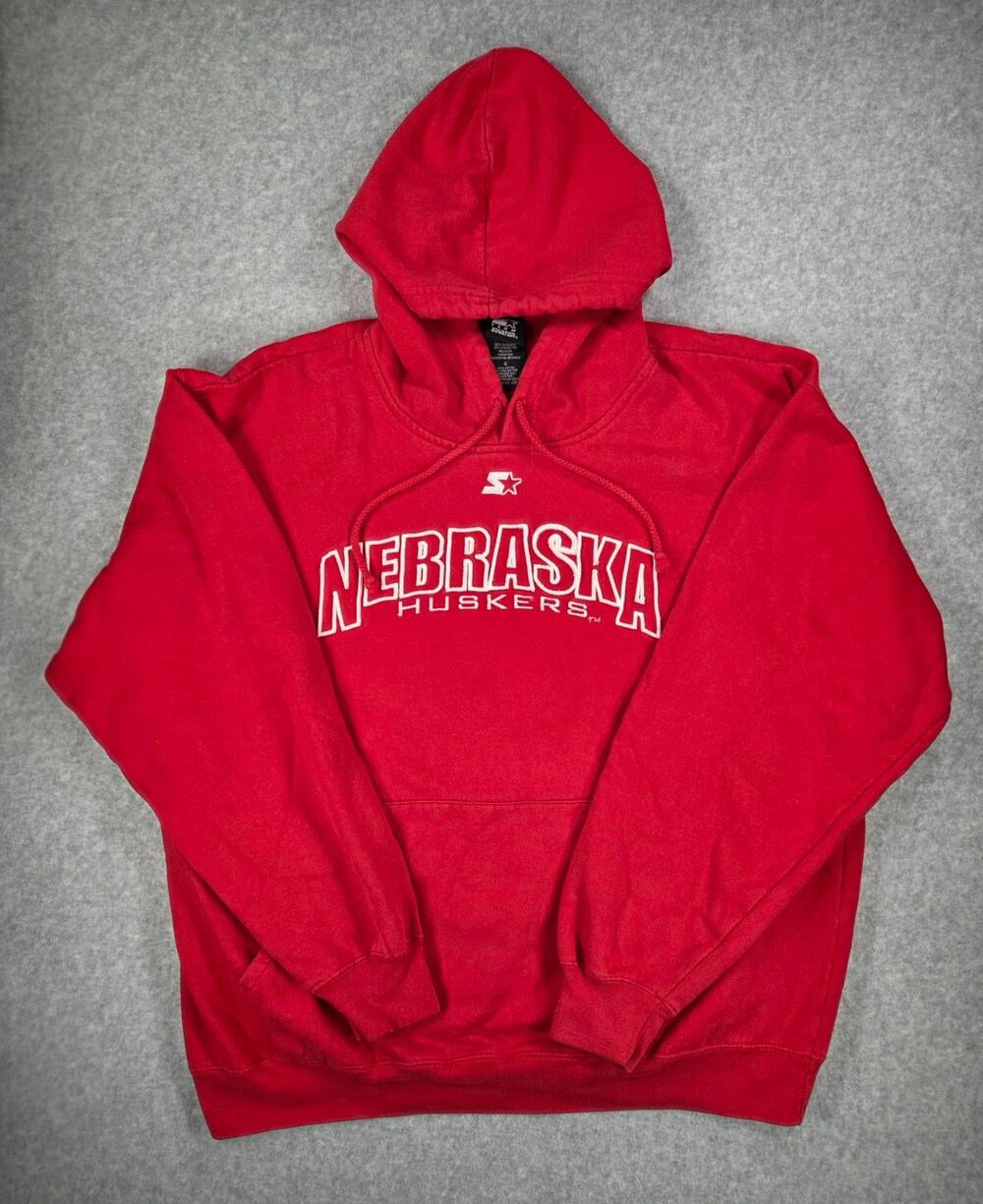 Vintage Team Starter Nebraska Huskers Pullover Hoodie Red L Large NCAA cozy fall